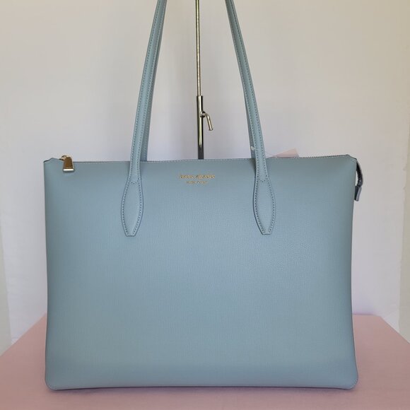 KATE SPADE All Day Crossgrain Leather Top-zip Large Tote- Ocean Beach color πβ - Picture 5 of 16